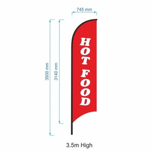 Hot Food Replacement FLAG / 3.5m Outdoor Advertising Sign (without Pole/Base) - Picture 1 of 3