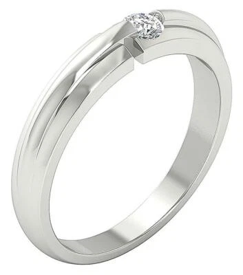 Solitaire Anniversary Ring I1 G 0.20 Ct Genuine Diamond 14K Gold White Bezel Set - Image 1 of 4