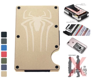 Hero Spiderman Bloqueo RFID Aluminio Billetera Clip para Dinero Hombres Portatarjetas de Crédito - Imagen 1 de 19
