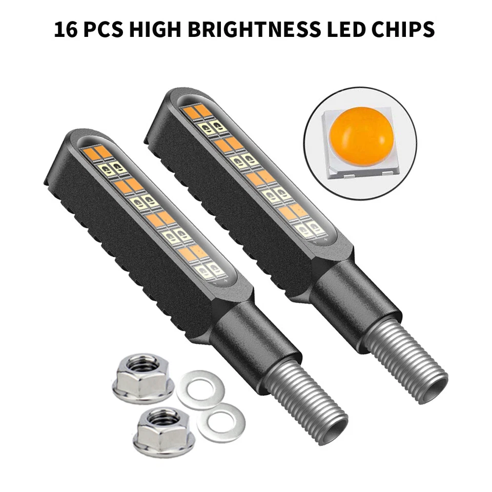 2 PIEZAS Mini 16LED 12V Moto Señales de Giro Luz Indicador CNC IP68 Impermeable Foto 1 de 4