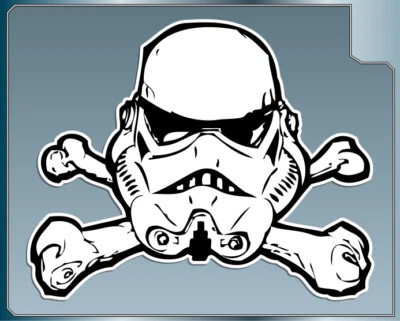 SPRINGFED DECALS STORMTROOPER Helmet and Crossbones Vinyl Decal #1 Star Wars Sticker