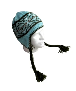 Columbia Youth Fleece Lined Winter Beanie Ear Flaps Pigs Tags Head Warmer Skier - Picture 1 of 6