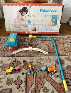 Fisher price 1973 Baby Cot Mobile Music box Vintage Working Boxed VGC - Picture 1 of 8