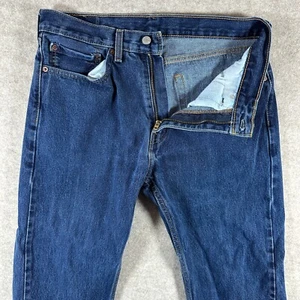 American Eagle Jeans Uomo 36x32 Blu Relaxed Dritto Lavaggio Scuro Denim Sbiadito - Foto 1 di 14