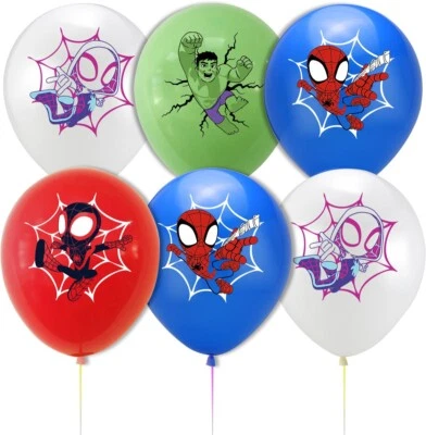 Spider man Balloons 8 ps 12" Latex Happy Birthday Party Fun KIDS DECOR AU - image 1 of 4
