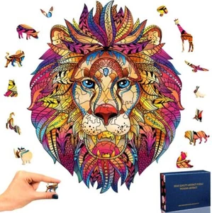 TOLOYE Puzzle de Madera, León Rompecabezas de Madera 3D Puzzle Madera con Forma - Imagen 1 de 6