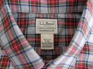 NEW LL BEAN Button up Shirt Size XL Red Gray Check LS Mens Casual - Picture 1 of 4