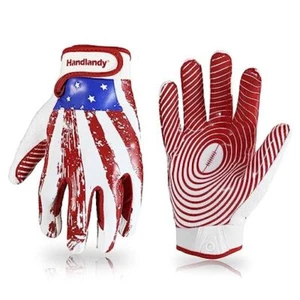 Youth Football Gloves for Boys Girls, Sticky Wide Receiver Gloves Youth M Red - Picture 1 of 7