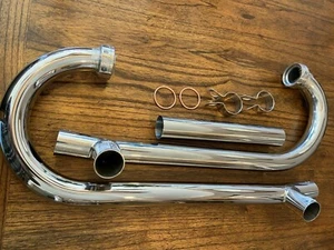 VINTAGE BMW R50 R50/2 R50S NEW SET OF BEAUTIFUL STAINLESS STEEL EXHAUST PIPES - Picture 1 of 1