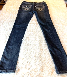 VTG Y2K EARL JEAN BLUE Skinny JEANS BLING STRETCH Boho Hippie FESTIVAL $198 5 - Picture 1 of 12