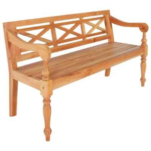 vidaXL Panca Batavia 123 cm in Legno Massello di Mogano Marrone Chiaro - Foto 1 di 6