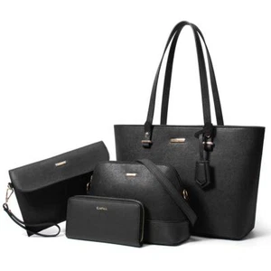 Women Fashion Handbags Tote Bag Shoulder Bag Top Handle Satchel Purse Set 4pcs - Picture 1 of 6