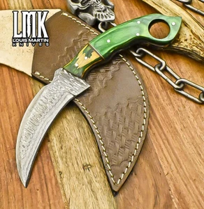 LMK Custom Hand Forged Karambit Knife Ladder Damascus Hard Wood Decoration - Picture 1 of 9