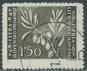 1946 OCCUP. JUGOSLAVA ISTRIA E LITORALE SLOVENO ZAGABRIA USATO 1,50 LIRE - RA18 - Foto 1 di 1