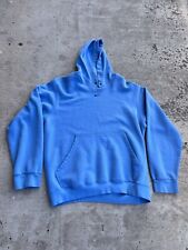 Y2K Nike Hoodie Mens Medium Baby Blue Center Swoosh Check Sweatshirt
