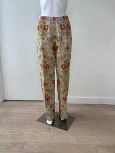Opulent Bohemian 1970s Vintage Floral Brocade High Waisted Pants - Picture 1 of 5