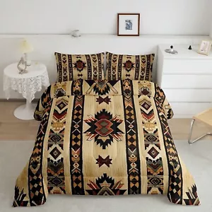 Feelyou Wood Southwestern Bedding Set Queen Size Geometric Comforter Set Trib... - Picture 1 of 7