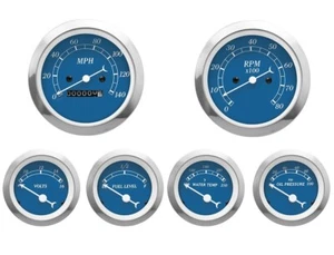 MOTOR METER RACING Classic Blue 6 Gauge Set Velocímetro mecánico MPH °F PSI - Imagen 1 de 11