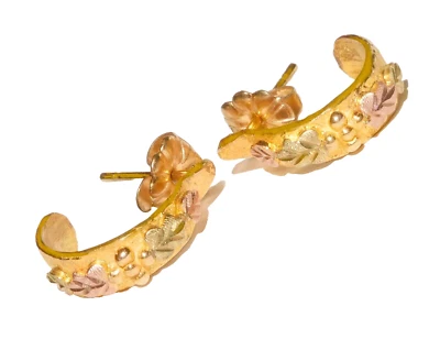 Black Hills Gold Landstrom’s 10k 12k Half Hoop Earrings - Image 1 of 4