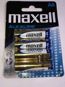 Pack of 4 Maxell LR6 AA MN1500 MIGNON Alkaline Battery Batteries, 1.5v - Picture 1 of 6