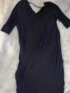 annabelle v neck short sleeve blk dress with side slits size xl - Picture 1 of 3