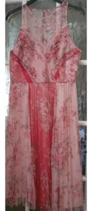 Vestido Monzón Flor Rosa Tul Floral Hasta la Rodilla Fiesta Noche Talla 14 Nuevo con Etiquetas - Imagen 1 de 6