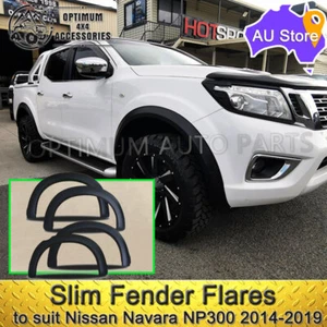 Matte Black Slim Design Wheel Fender Flare to suit Nissan Navara NP300 2014-2020 - Picture 1 of 5