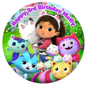 1 x Gabby's Dollhouse 19cm round personalised cake topper edible image - Picture 1 of 1