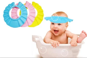 Weiches Baby Kinder Shampoo Bad Duschhaube, verhindert Shampoo von Augen (UK-VERKÄUFER - Bild 1 von 5