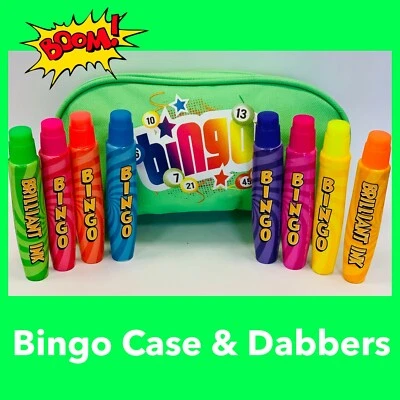 Bingo Dabbers Dabber case Set for Bingo Lover Bingo Player Gift Present GRNEON - Image 1 of 4