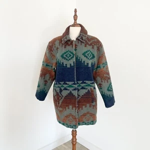 Vintage Woolrich Wool Coat Womens Size S Southwest Aztec Multicolor Jacket - Picture 1 of 17