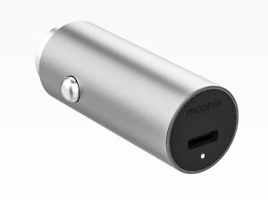 mophie Sleek Aluminum USB-C PD 18W Fast Car Charger for all iPhone, Android