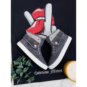 Blowfish Womens Crawberry Sneakers Shoes Gray White High Top Lace Up US 11M New - Picture 1 of 7