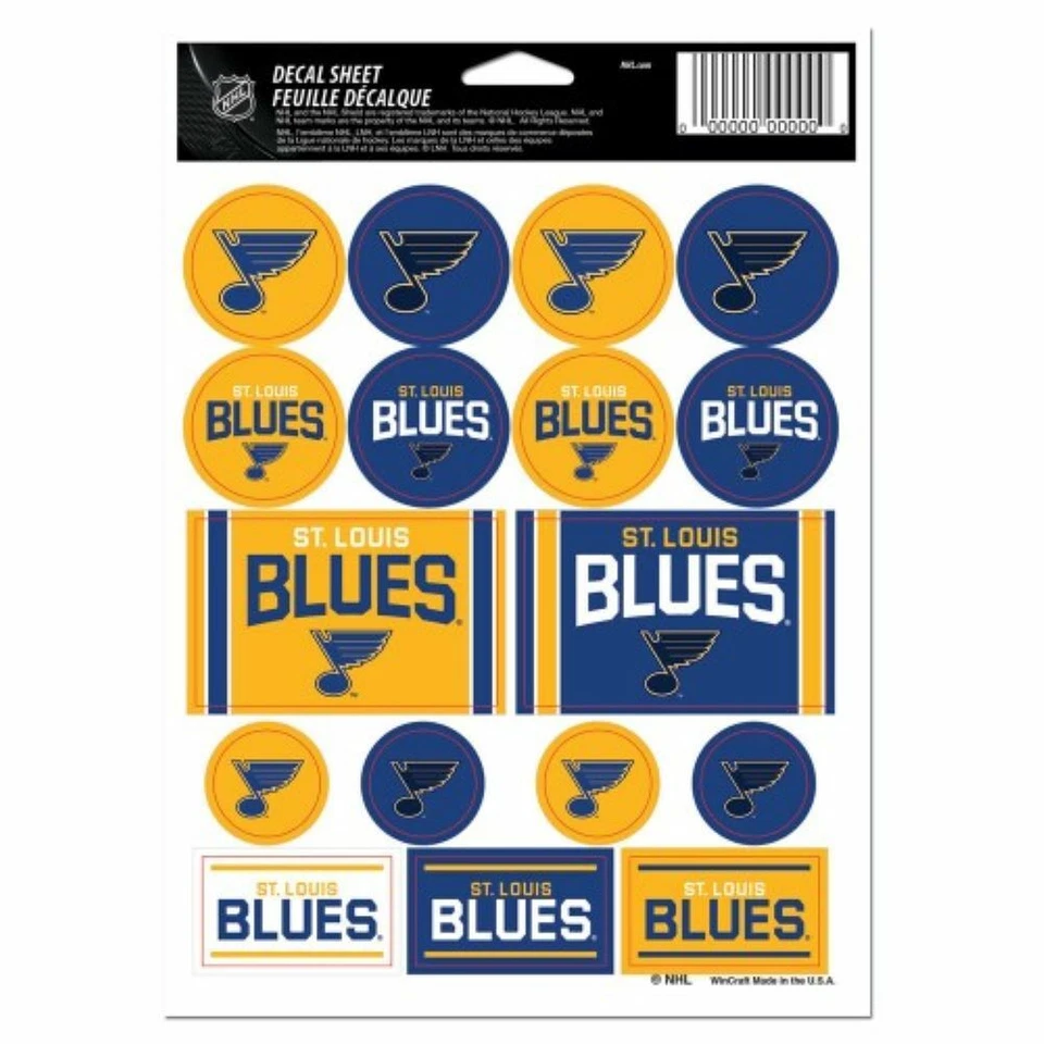 ST. LOUIS BLUES 5"x7" LOGO STICKER SHEET BRAND NEW WINCRAFT 👀🏒 - Image 1 of 1