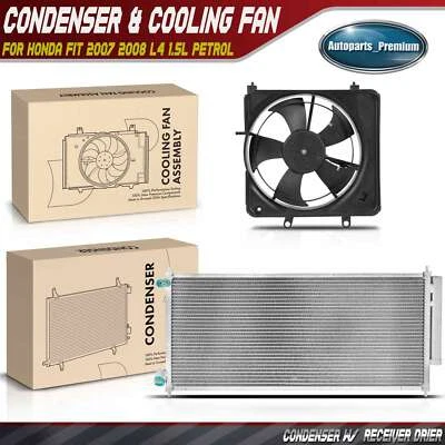 Комплект в сборе конденсатора переменного тока и вентилятора охлаждения для Honda Fit 2007 2008 L4 1,5 л бензиновый - Изображение 1 из 4