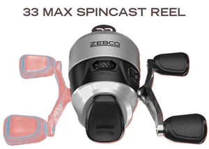 ZEBCO 33 Max Spincast Fishing Reel All-Metal Gears Pre-spooled 20 lb. Cajun Line - Picture 1 of 4