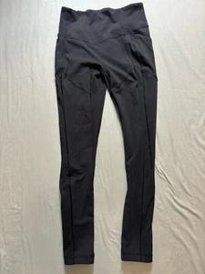 Blk Sz 8 Lululemon Leggings Two Side Pockets Ret $128 Black - Picture 1 of 8