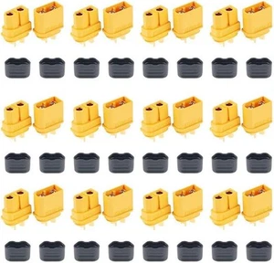 12 Pair XT60H (XT60 Upgrade) Male Female Bullet Connectors Power Plugs with... - Picture 1 of 7