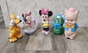 Vintage Gummi Quietschspielzeug Konvolut 5 Tiere und mehr  - Bild 1 von 7