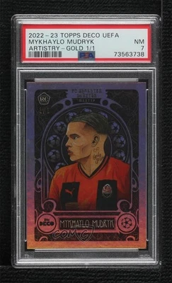 2022-23 Topps Deco UCL Artistry Gold 1/1 Mykhailo Mudryk PSA 7 Rookie RC 0r9h - Image 1 of 3
