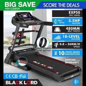 BLACK LORD Treadmill Electric Auto Incline Home Gym Exercise Machine 480MM - Picture 1 of 12