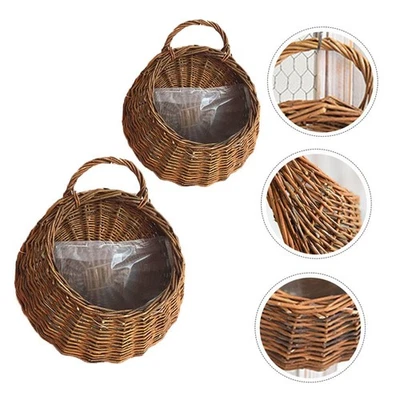 Wandweidenkorb zum Aufhängen von Pflanzen und Blumentopfhaltern Indoor - Bild 1 von 4
