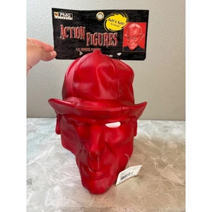 Vintage PMG Halloween Ruff & Tuff Actionfiguren rot gruselig Feuerwehrmann Maske Kostüm - Bild 1 von 6