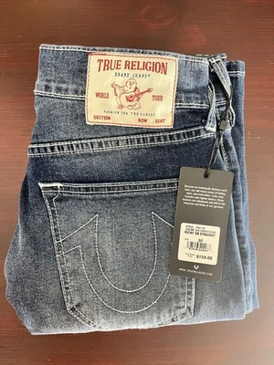 True Religion Jeans Mens Size 30x34 Blue Ricky Relaxed Straight Flap SN NWT - Image 1 of 4