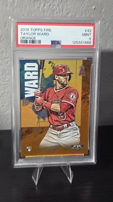 2019 Topps Fire - Taylor Ward #42 Orange /299 (RC) Angels PSA 9 - Image 1 of 2