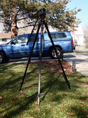Manfrotto tripod system 535 MPRO CF Tripod ~ 504X  Head ~ MOVE ~ MBAG100PN bag - Image 1 of 4