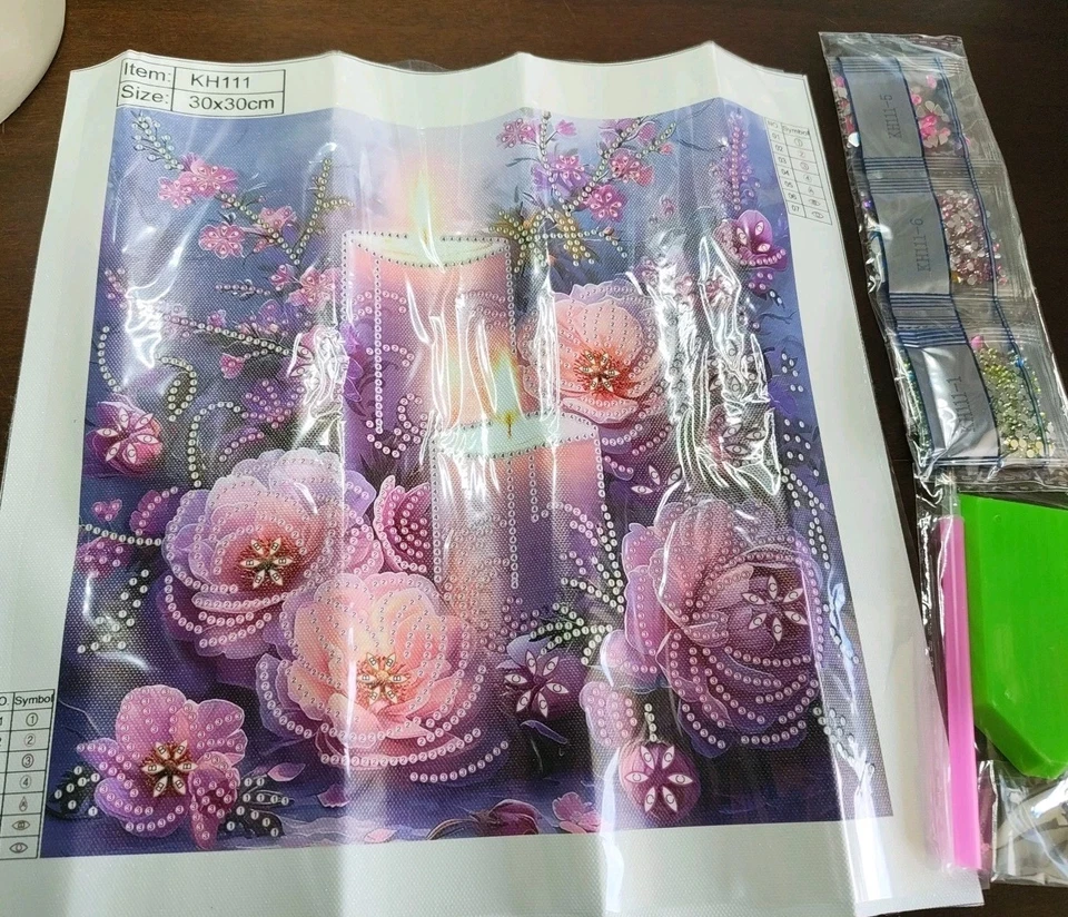 Diamond Painting 5D DIY PARTIAL 30x30cm 🐝 CANDLE 2🐝 Free Post - Imagem 1 de 1