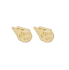 Bijoux Sport MLB Gold Plated Brass Logo Stud Earrings - Cleveland Guardians Gold - Picture 1 of 2