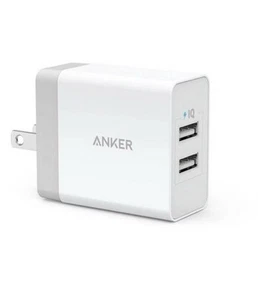 Anker Power Port II 24W COMPACT WALL CHARGER Head 2-USB Ports Fast Charging - Picture 1 of 3