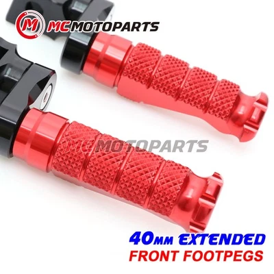 For Yamaha YZF R1 R1S 16-19 18 17 MCCP 40mm Extended RED Front Foot Pegs Foto 1 de 4